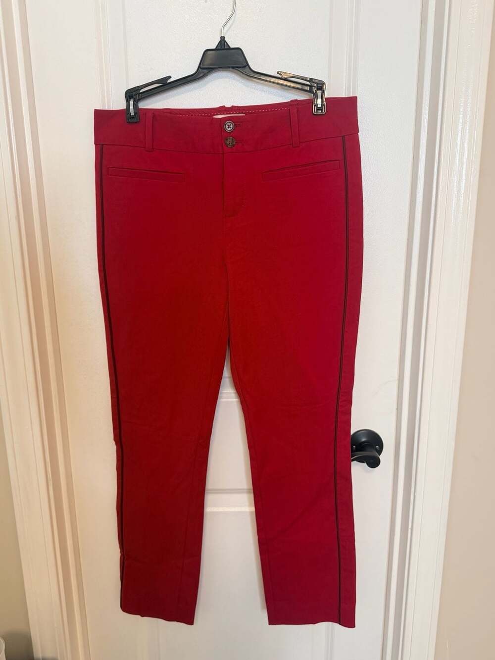 Anthropologie The Essential Slim Crimson Red Dress Pants Size 6